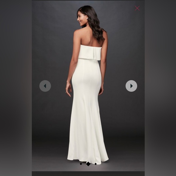 BNWT, flounce top stretch crepe strapless sheath dress by DB Studio - Picture 2 of 5